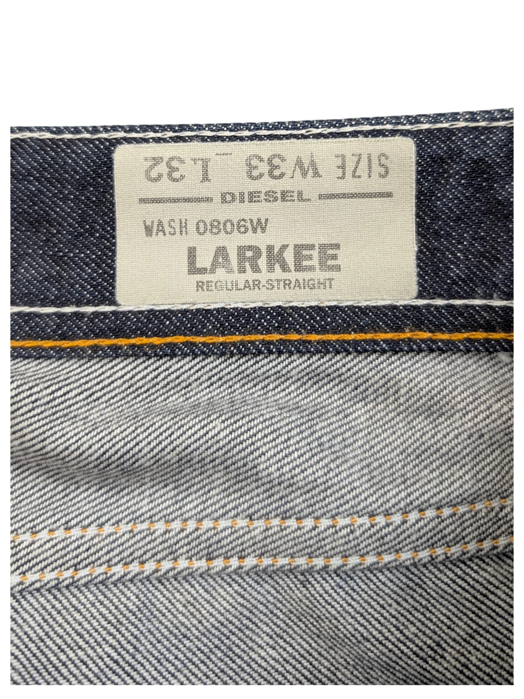 JAKE & IPI Diesel Larkee regular-straight jeans in dark wash denim, size W33 L32.