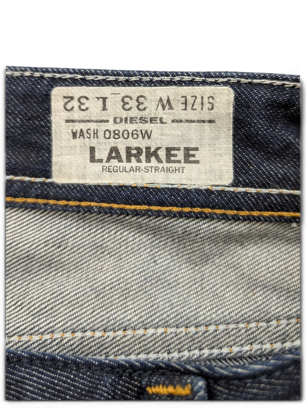JAKE & IPI Diesel Larkee regular-straight dark wash denim jeans, size W33 L32.