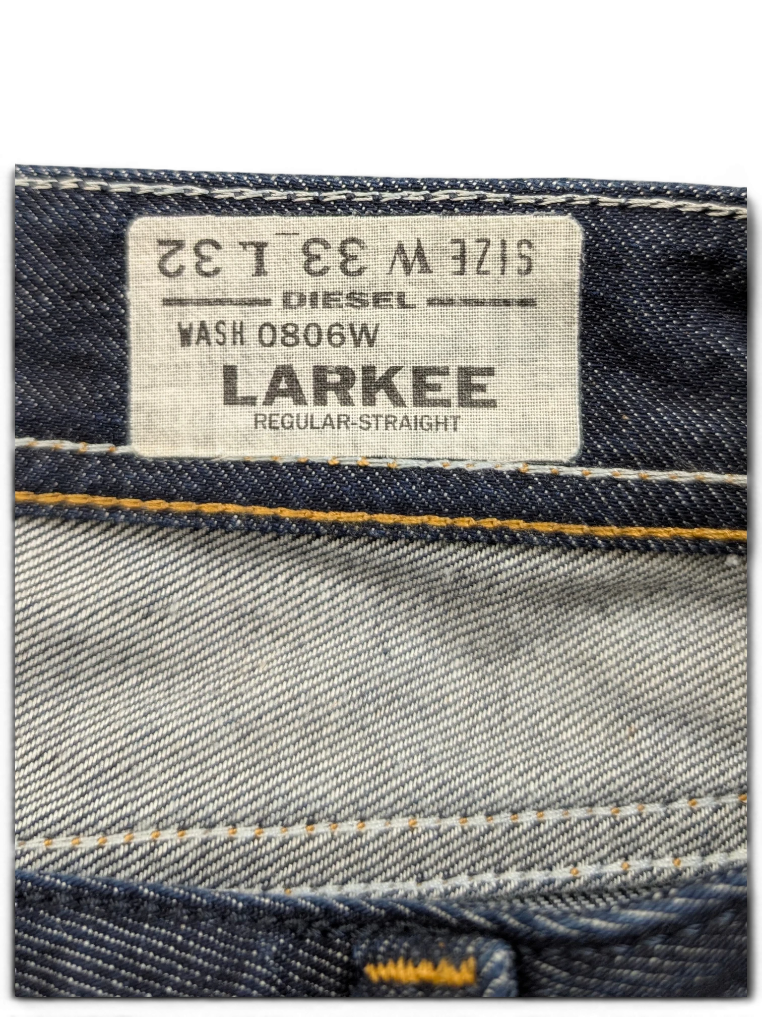 JAKE & IPI Diesel Larkee regular-straight dark wash denim jeans, size W33 L32.