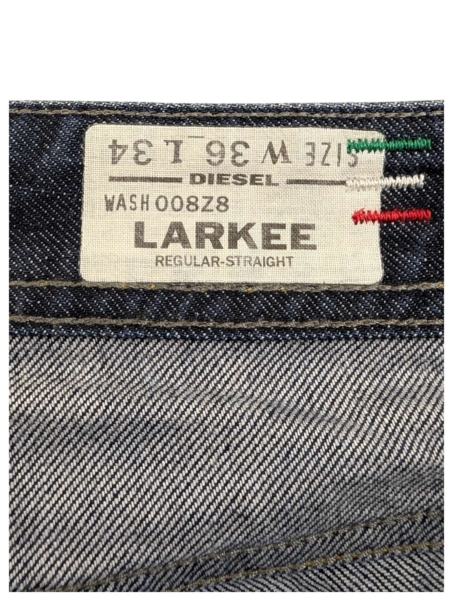 JAKE & IPI Diesel Larkee regular-straight jeans in dark wash denim, size W36 L34.