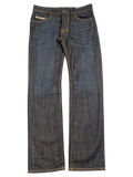 JAKE & IPI Diesel Larkee W31 L32 dark wash denim jeans with orange stitching and a relaxed fit.