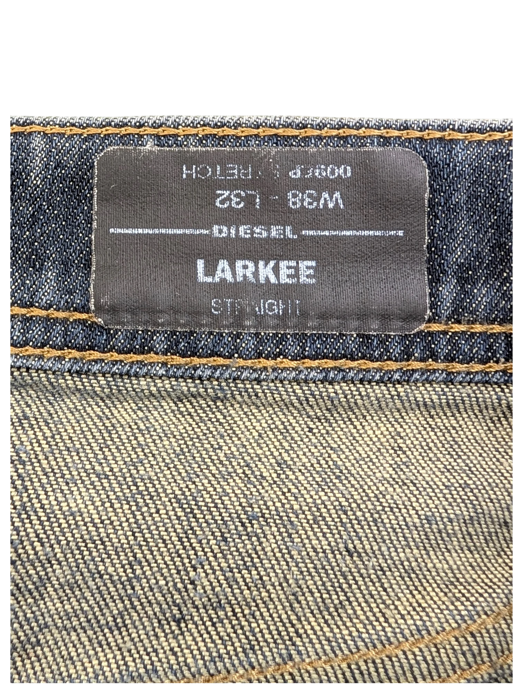 JAKE & IPI Diesel Larkee straight fit jeans W38 L32 dark wash denim with stretch.