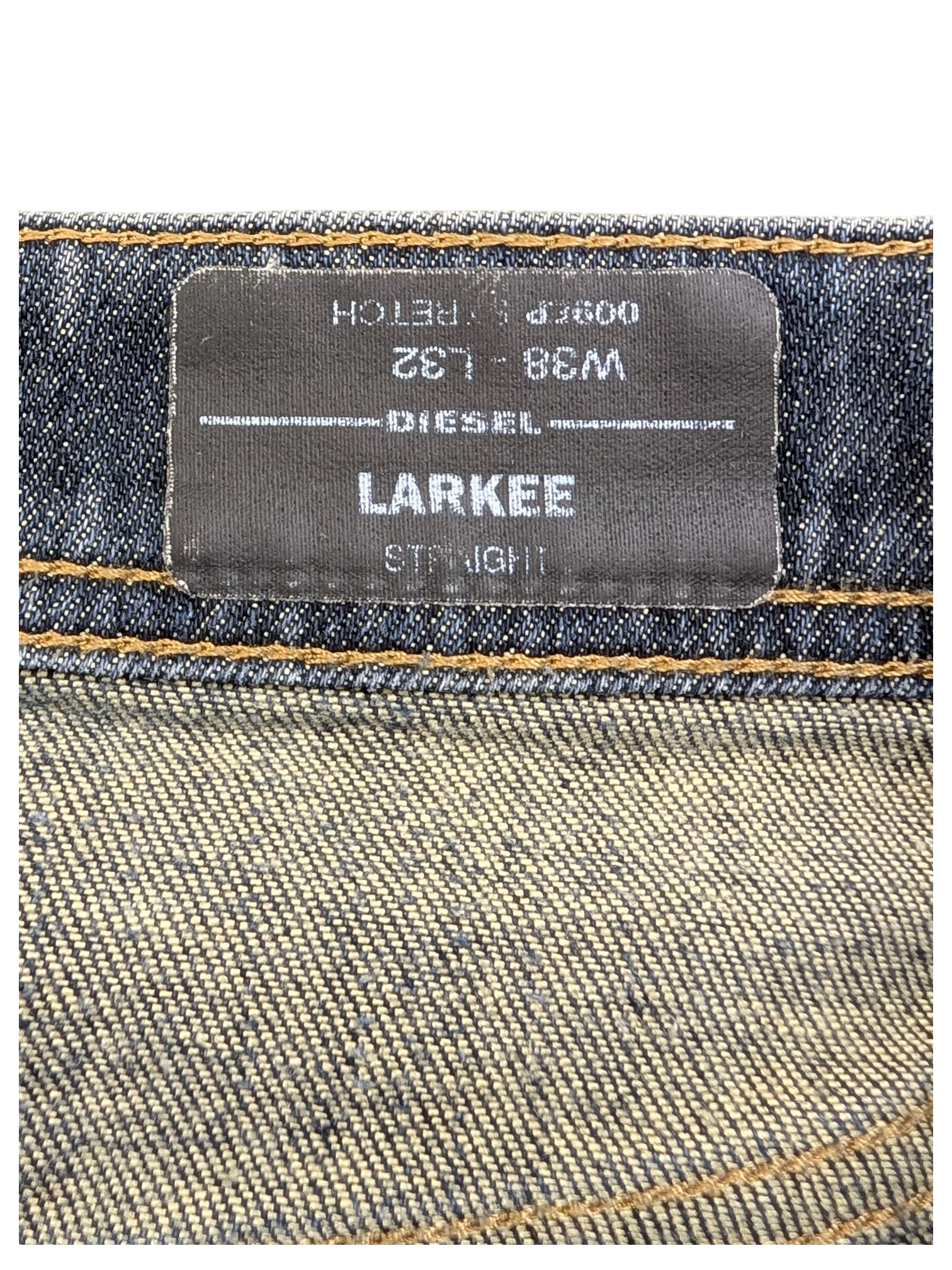 JAKE & IPI Diesel Larkee straight fit jeans W38 L32 dark wash denim with stretch.