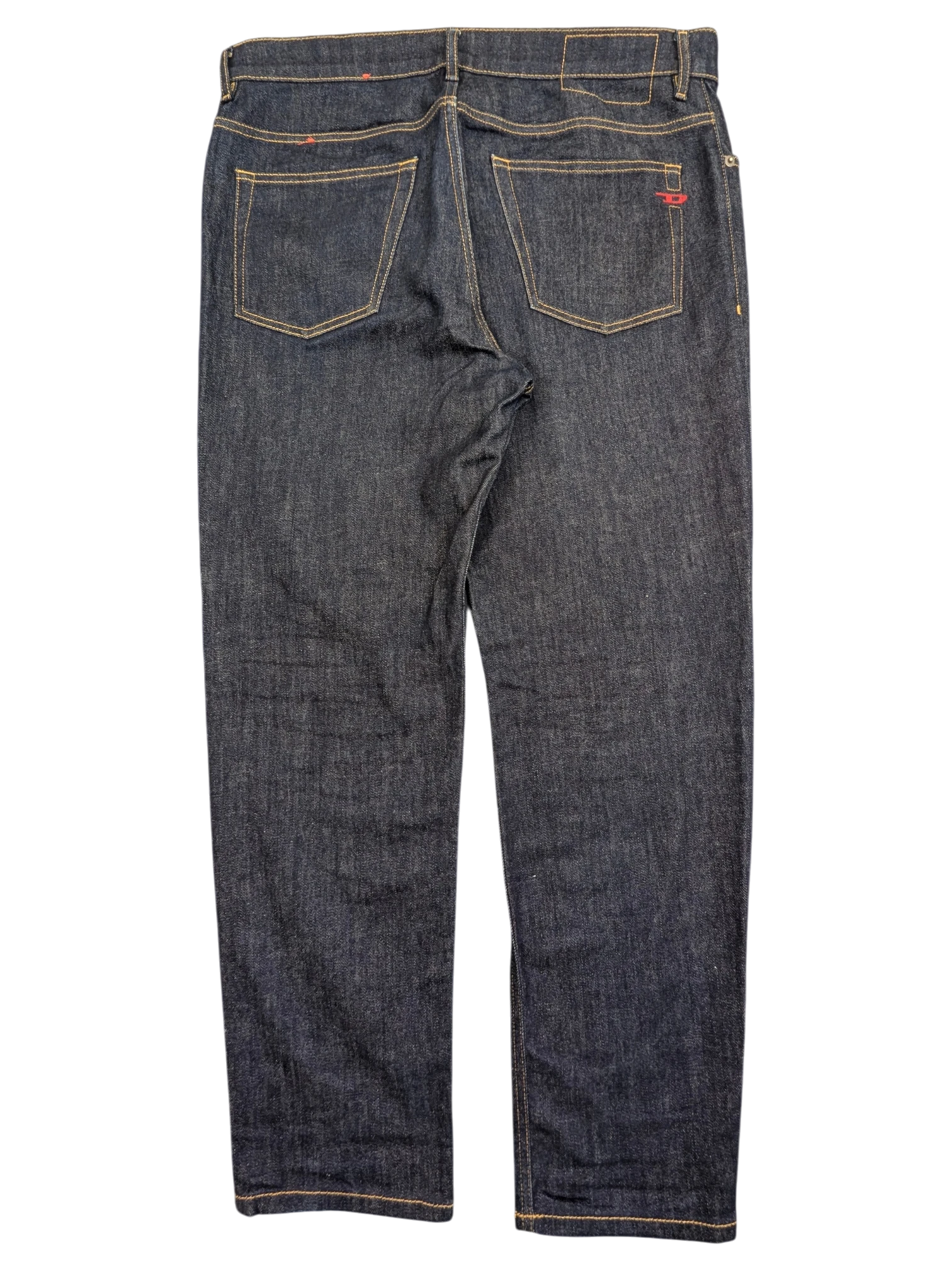 JAKE & IPI Diesel Library 2005 5 Pocket dark wash denim jeans W34 L32 with red stitching detail.