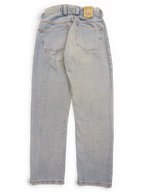 JAKE & IPI Diesel Modern Basic light wash denim jeans, size W28 L31, with classic five-pocket styling and leather logo patch.