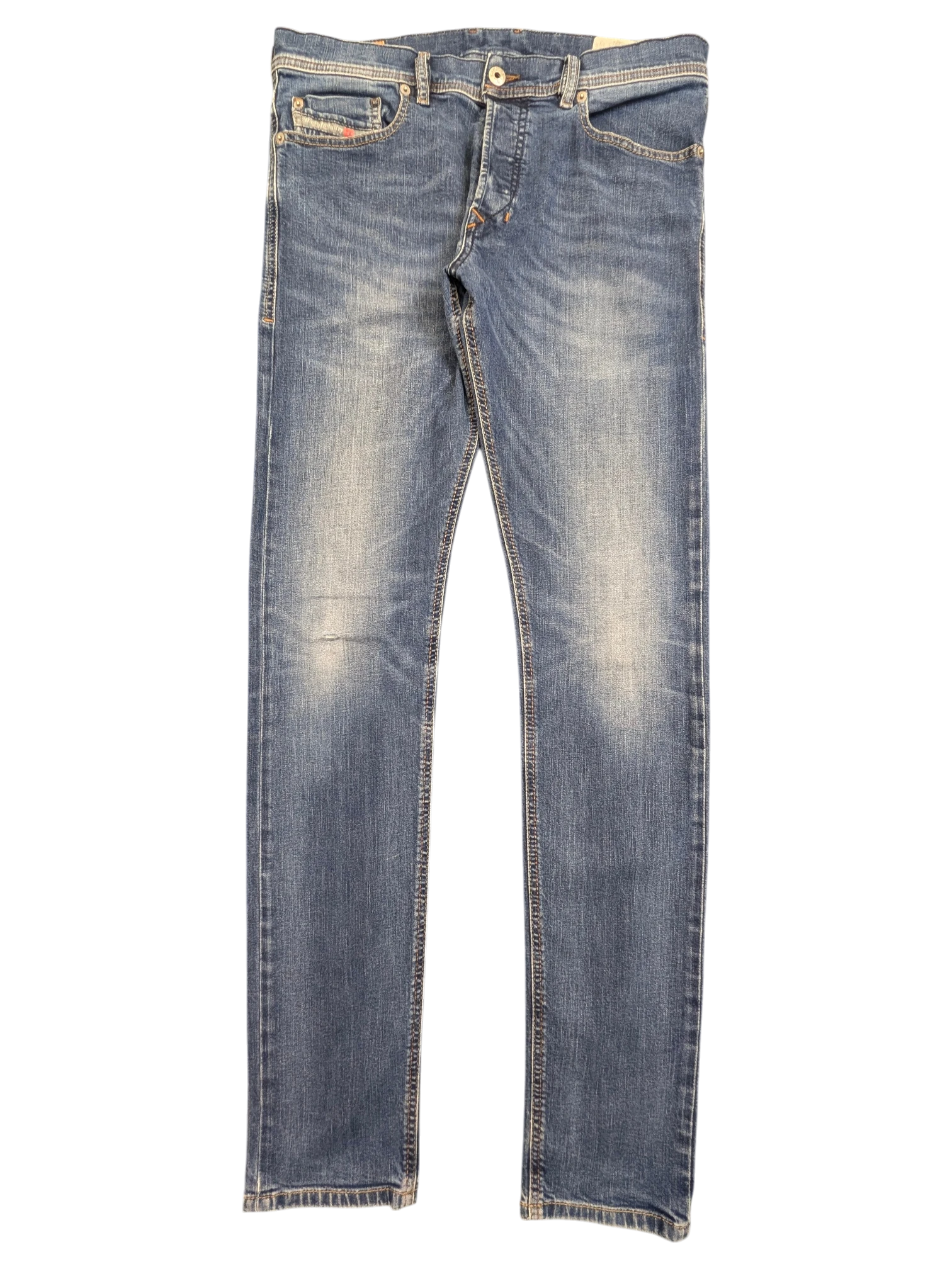 JAKE & IPI Diesel Tepphar blue denim jeans W32 L34 with button fly and distressed detailing.