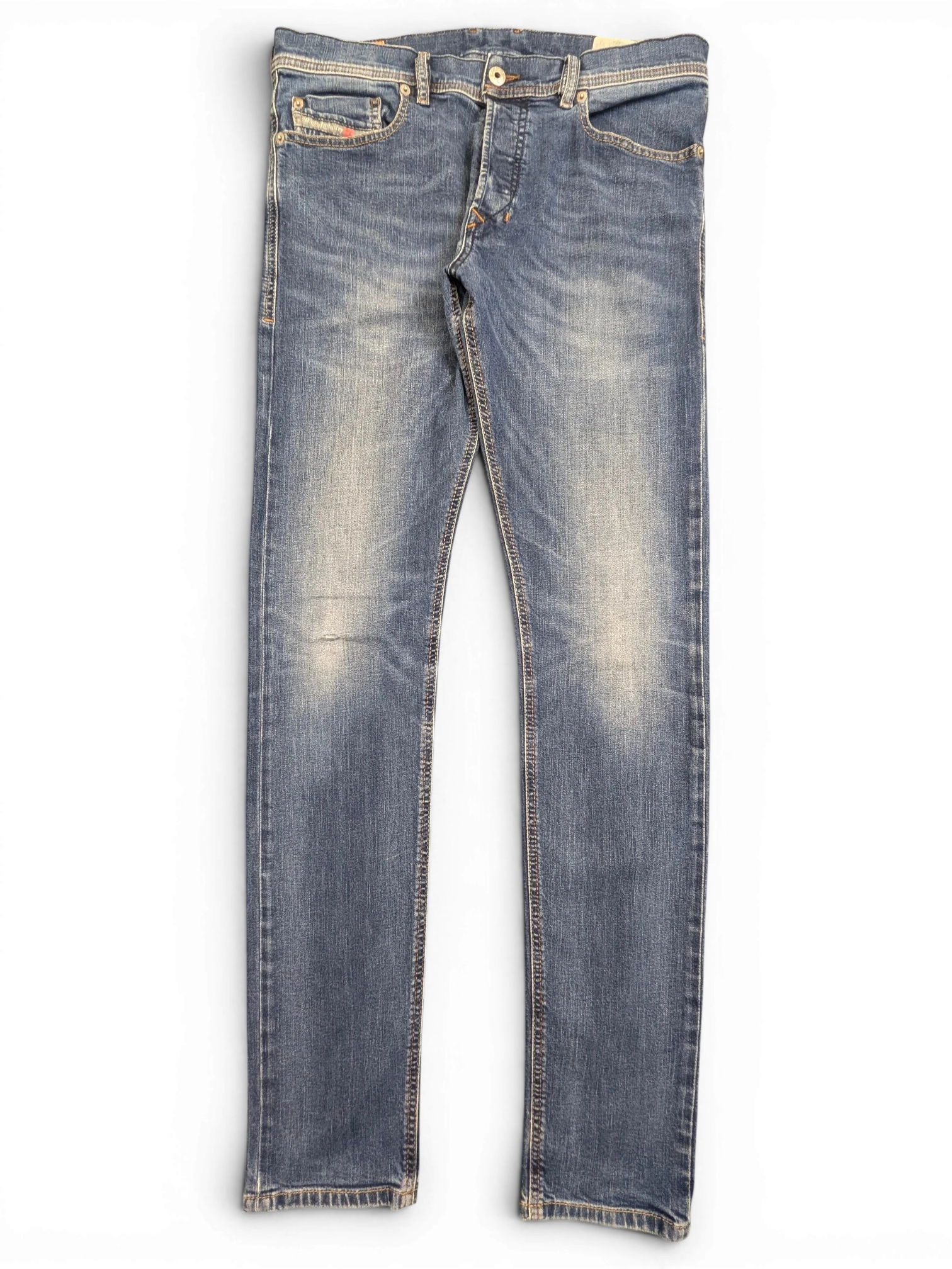 JAKE & IPI Diesel Tepphar blue denim jeans W32 L34 with button fly and distressed detailing.