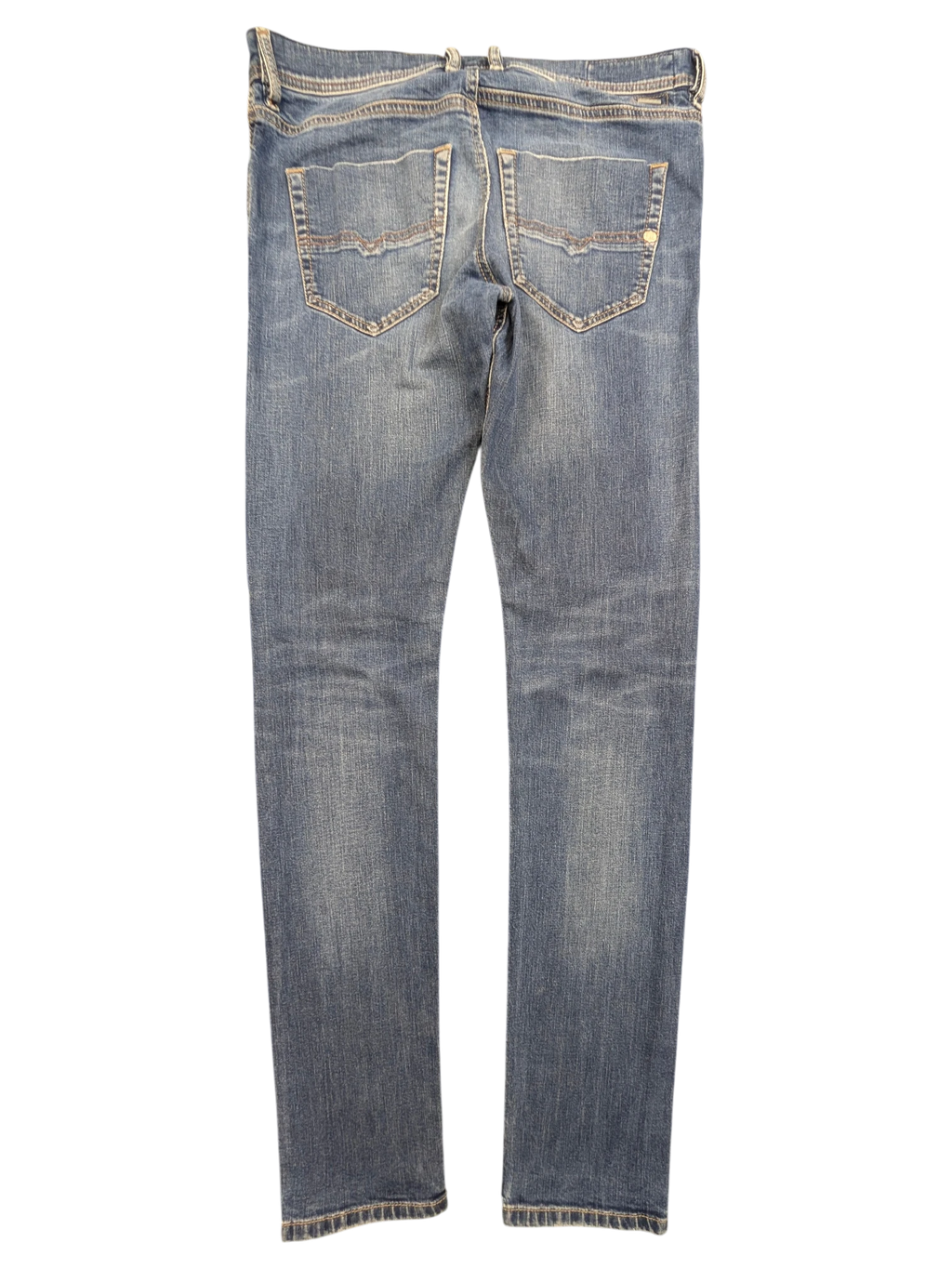 JAKE & IPI Diesel Tepphar blue denim jeans with a slim fit and distressed detailing. Size W32 L34.