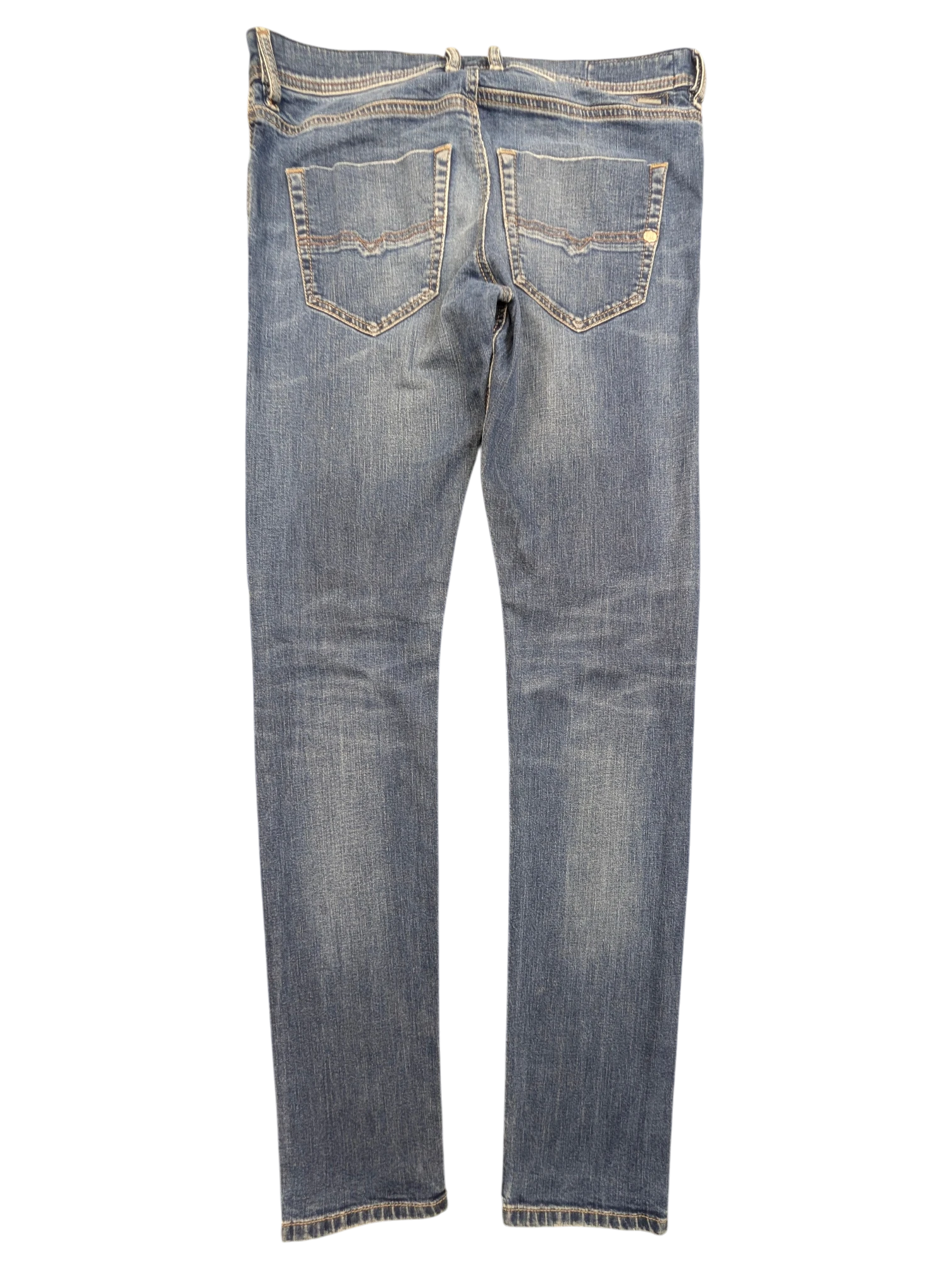 JAKE & IPI Diesel Tepphar blue denim jeans with a slim fit and distressed detailing. Size W32 L34.