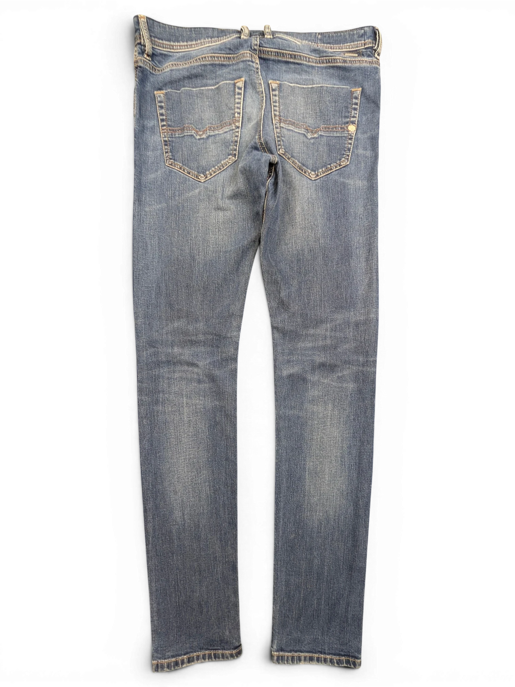 JAKE & IPI Diesel Tepphar blue denim jeans with a slim fit and distressed detailing. Size W32 L34.