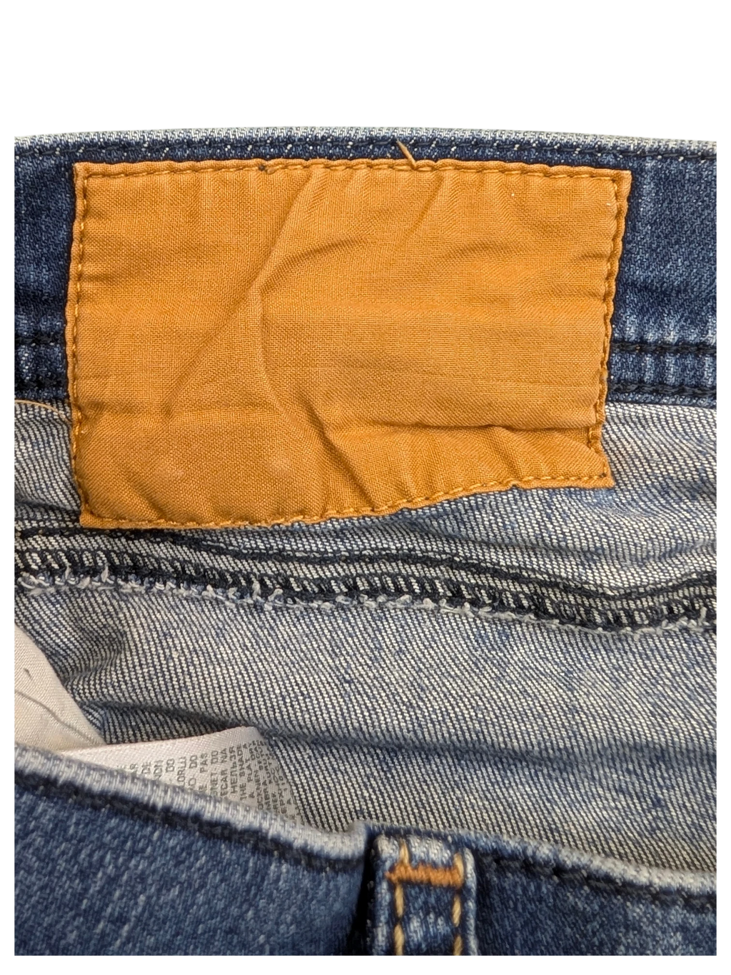 JAKE & IPI Diesel Tepphar jeans with a tan leather patch and blue denim. Size W32 L34.