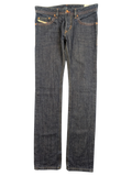 JAKE & IPI Diesel Thavar dark wash denim jeans with orange stitching and a slim fit.