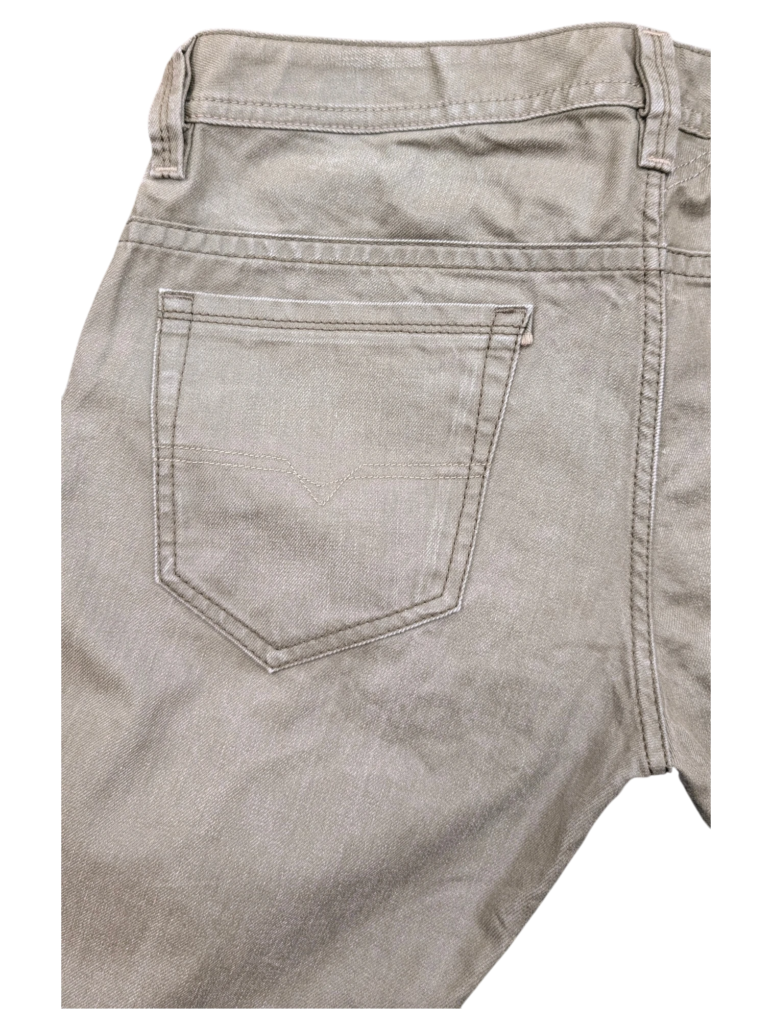 JAKE & IPI Diesel Thavar W34 L32 light grey denim jeans with signature stitching on back pocket