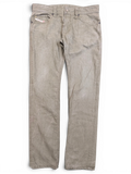 JAKE & IPI Diesel Thavar men's slim fit jeans in a light brown wash with a button fly and five-pocket styling.