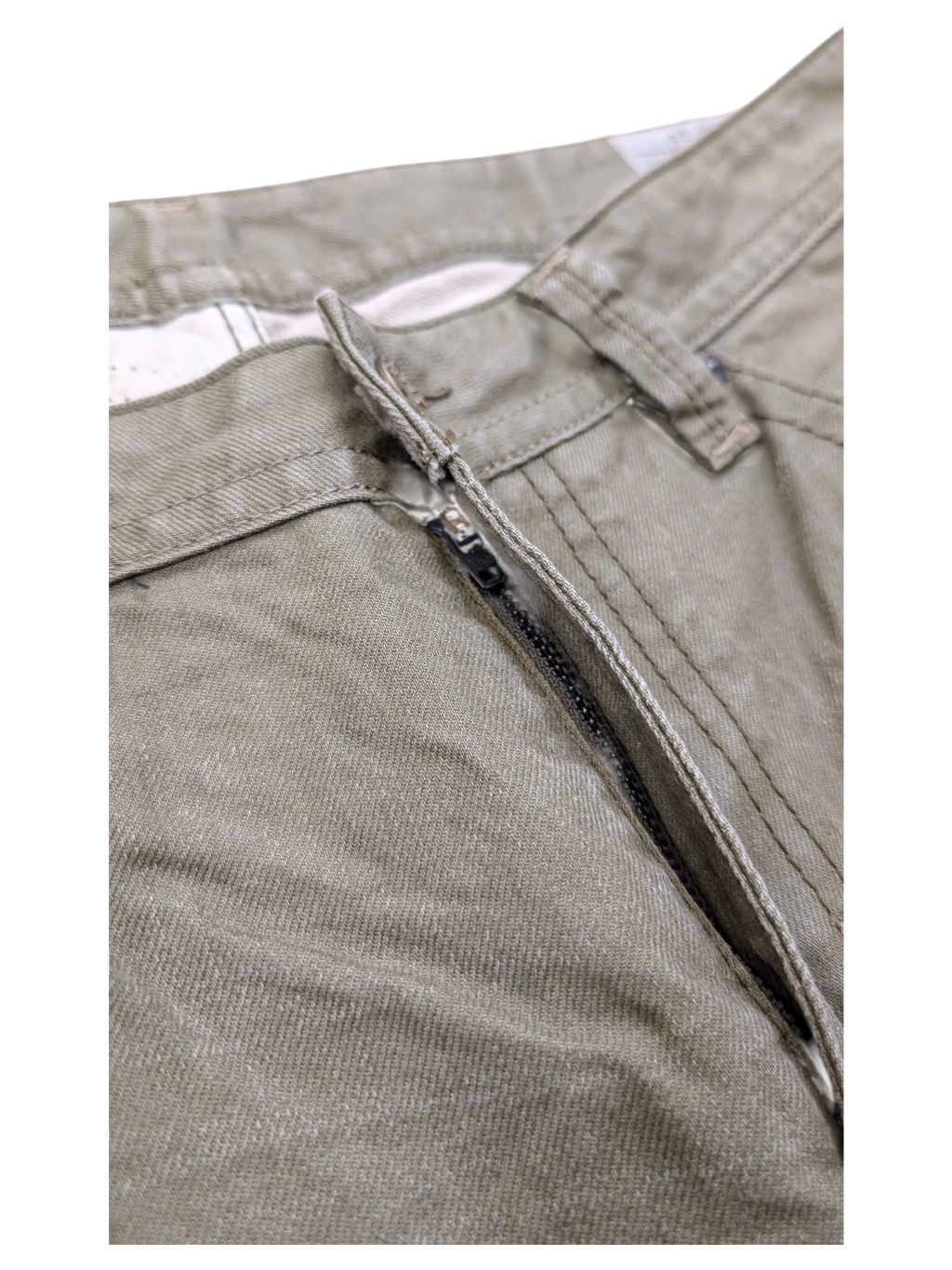 JAKE & IPI olive green Diesel Thavar jeans with zip fly and button closure. Cotton blend.