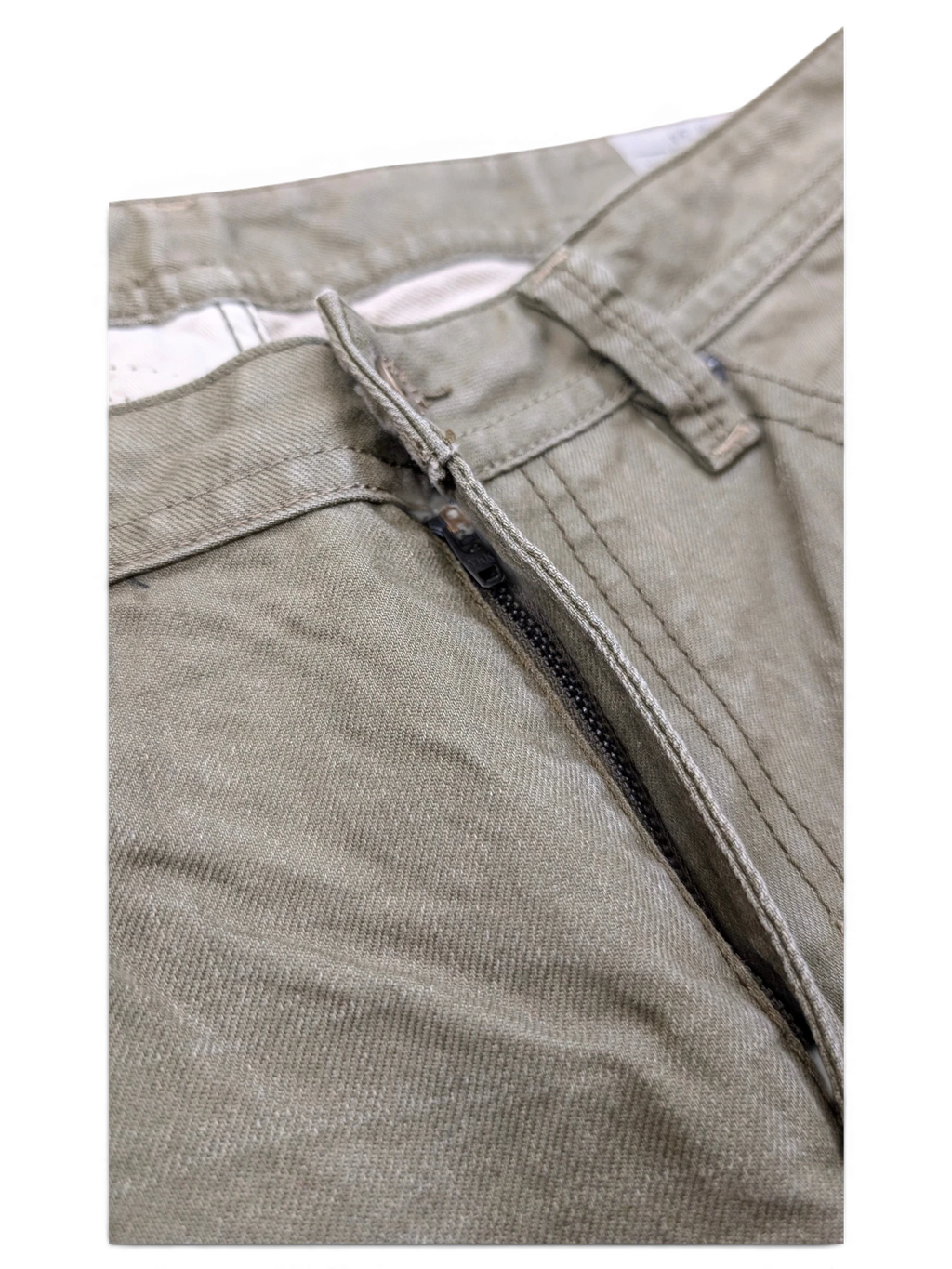 JAKE & IPI olive green Diesel Thavar jeans with zip fly and button closure. Cotton blend.