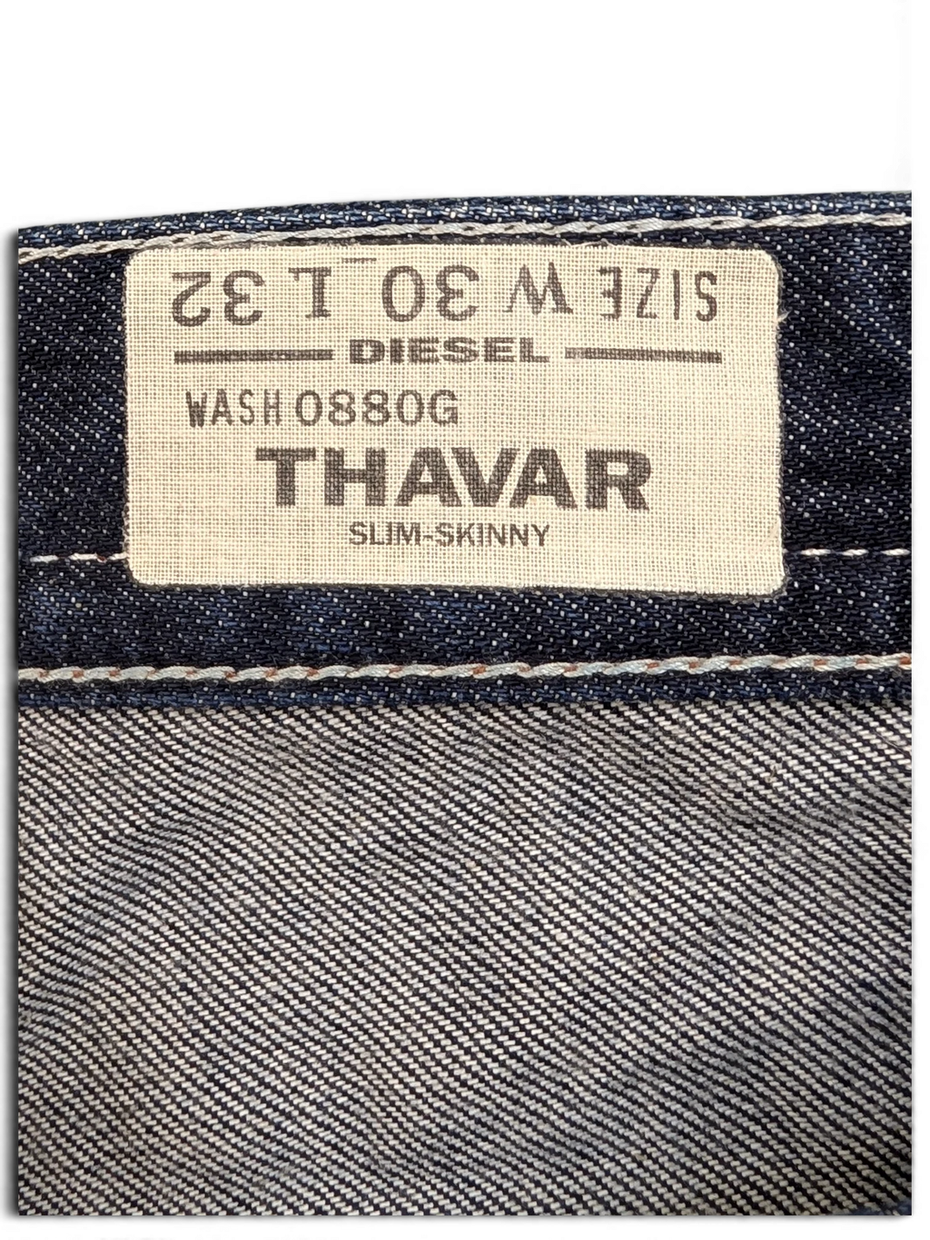 JAKE & IPI Diesel Thavar slim-skinny jeans in dark wash denim, size W30 L32.