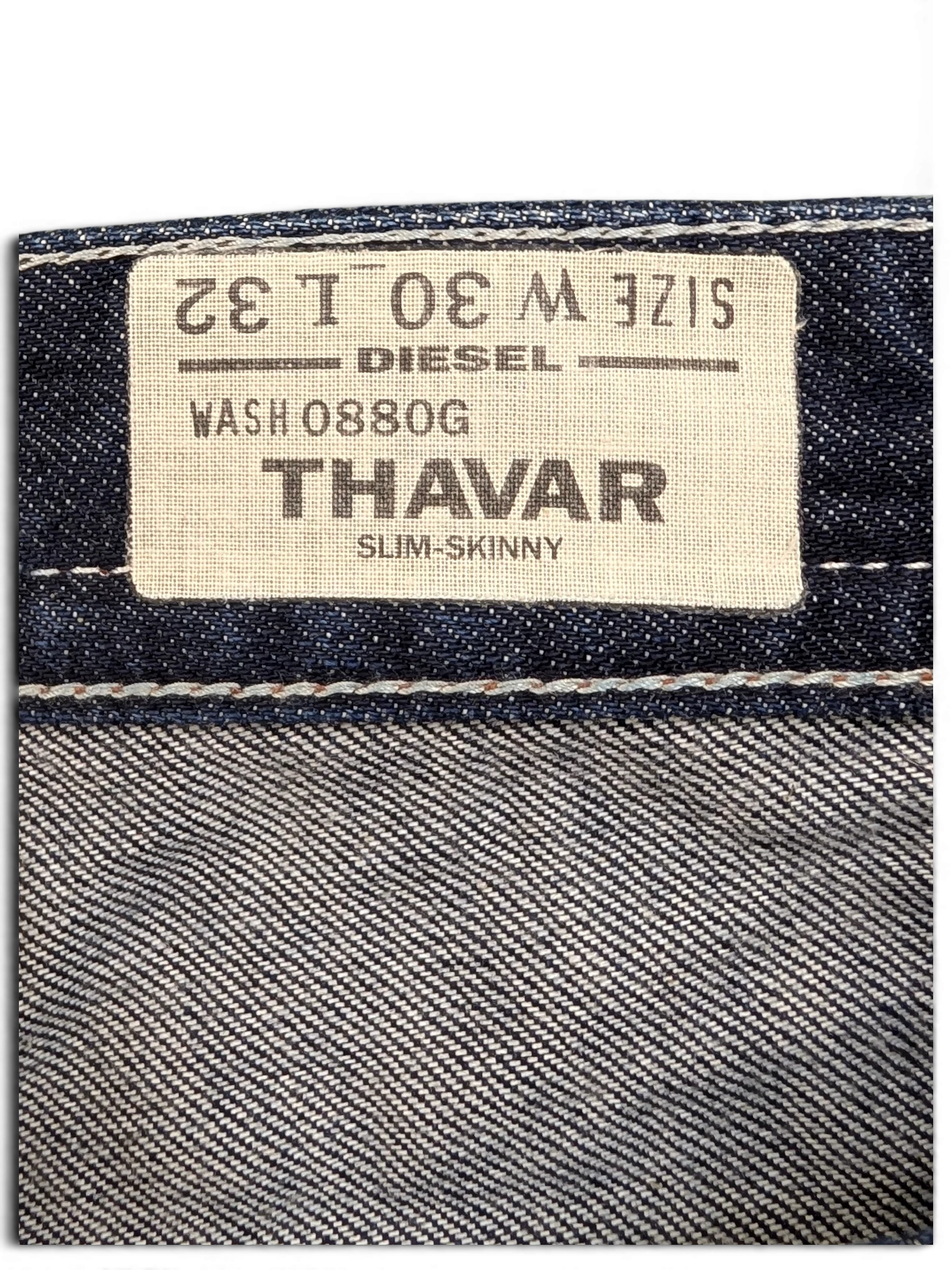 JAKE & IPI Diesel Thavar slim-skinny jeans in dark wash denim, size W30 L32.