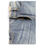 JAKE & IPI Diesel Zatiny bootcut-farkut sinistä denimiä nappihalkiolla ja kulutetuilla yksityiskohdilla.