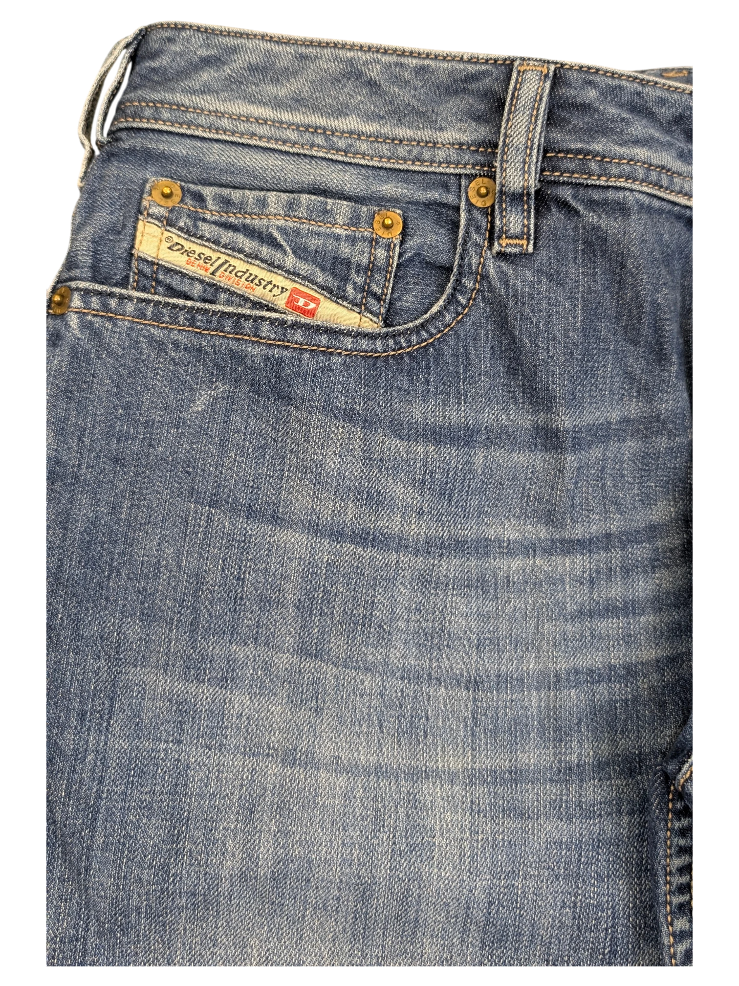 JAKE & IPI Diesel Zatiny bootcut jeans in blue denim, size W34 L32.