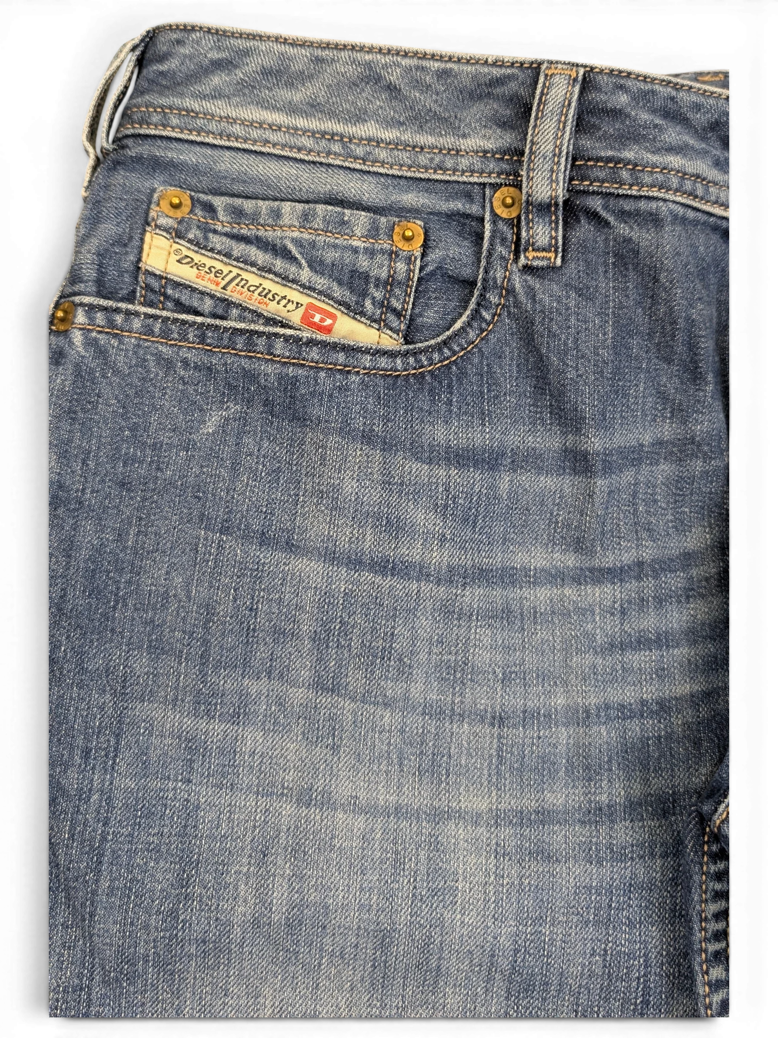 JAKE & IPI Diesel Zatiny bootcut jeans in blue denim, size W34 L32.