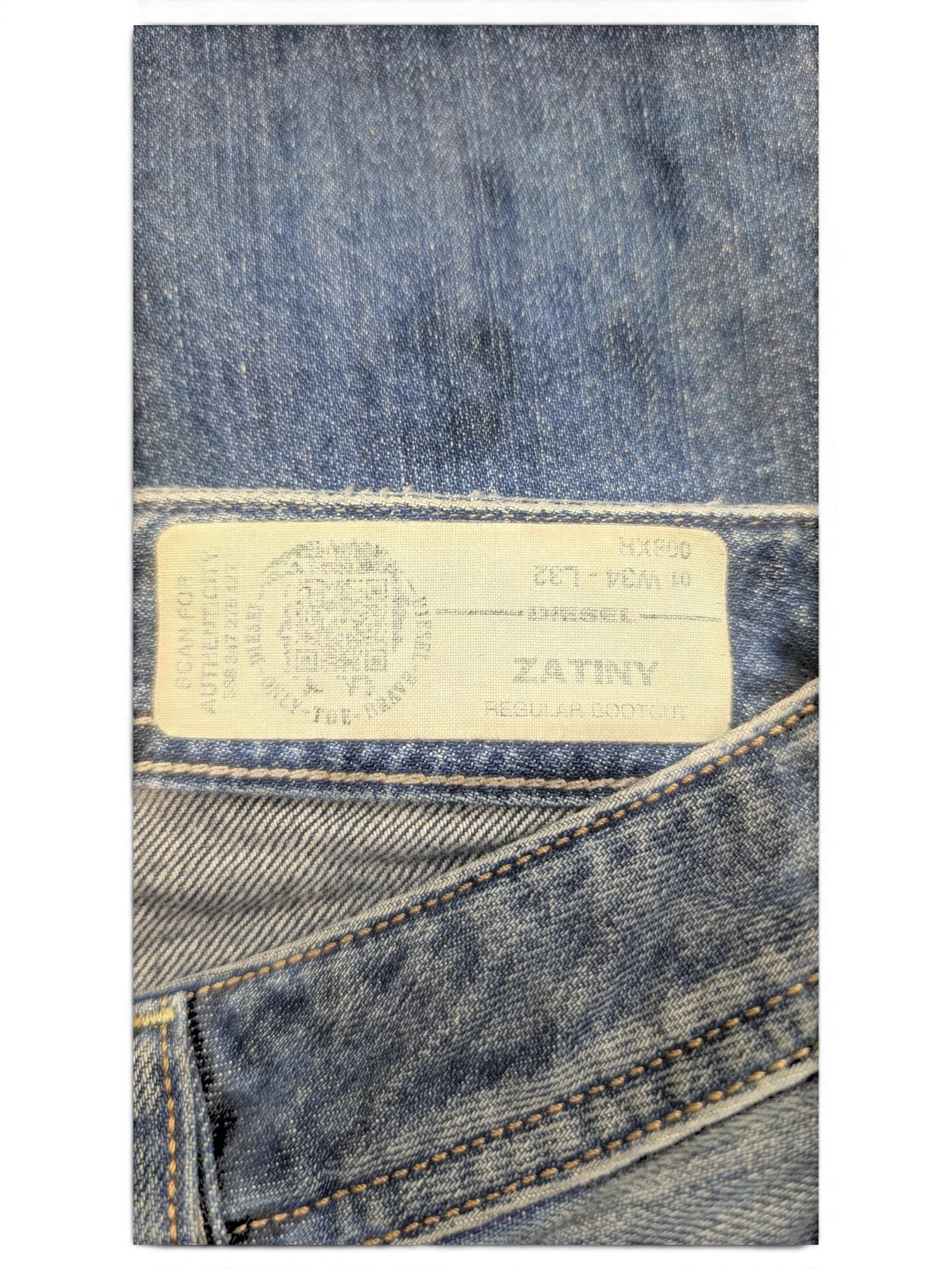 JAKE & IPI Diesel Zatiny regular bootcut jeans in blue denim, size W34 L32.