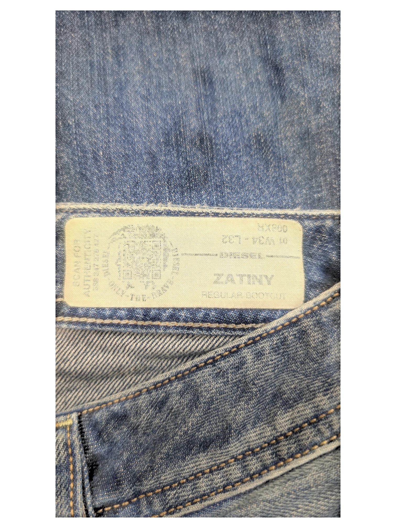 JAKE & IPI Diesel Zatiny regular bootcut jeans in blue denim, size W34 L32.
