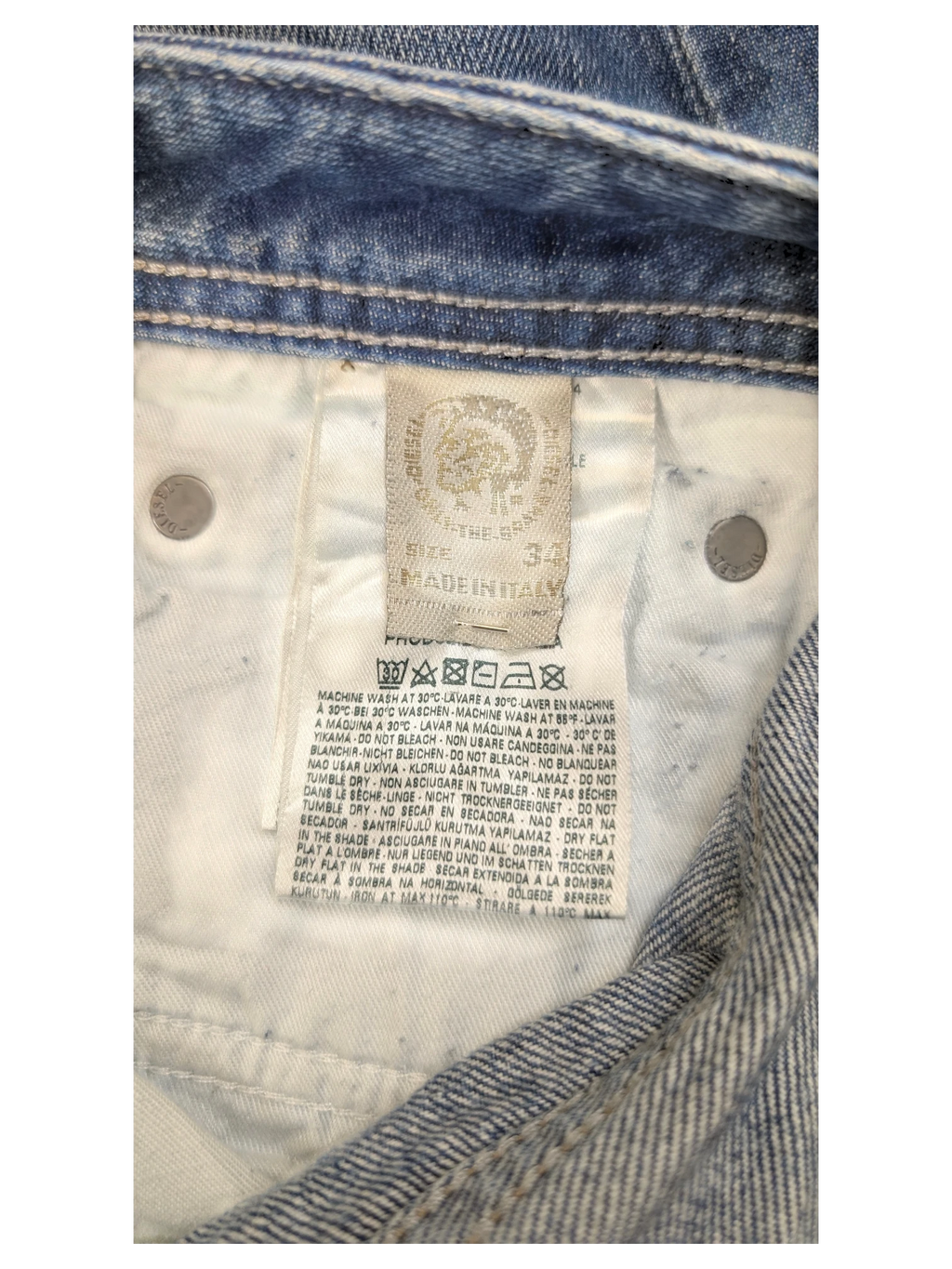 JAKE & IPI Diesel Zatiny bootcut jeans, size 34, made in Italy, blue denim