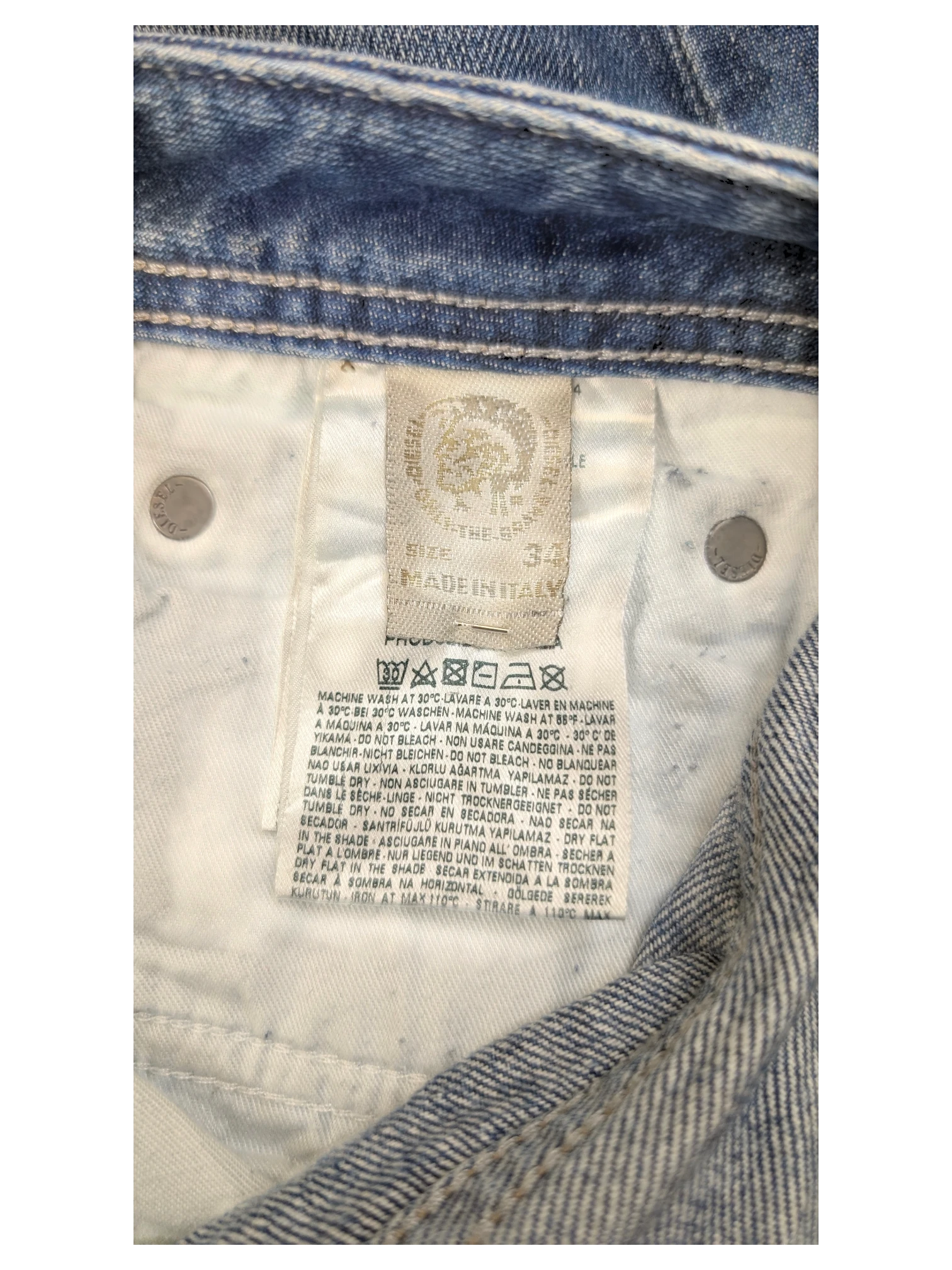 JAKE & IPI Diesel Zatiny bootcut jeans, size 34, made in Italy, blue denim