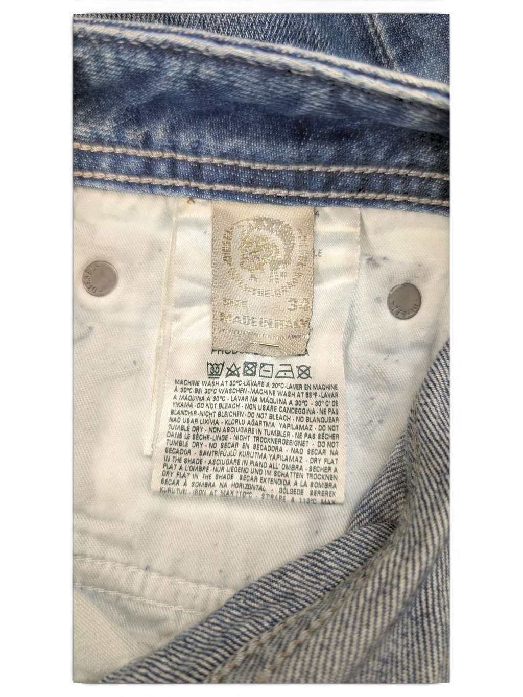 JAKE & IPI Diesel Zatiny bootcut jeans, size 34, made in Italy, blue denim