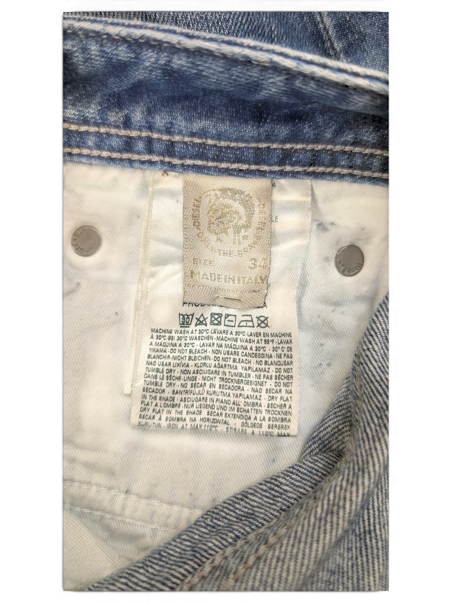 JAKE & IPI Diesel Zatiny bootcut jeans, size 34, made in Italy, blue denim