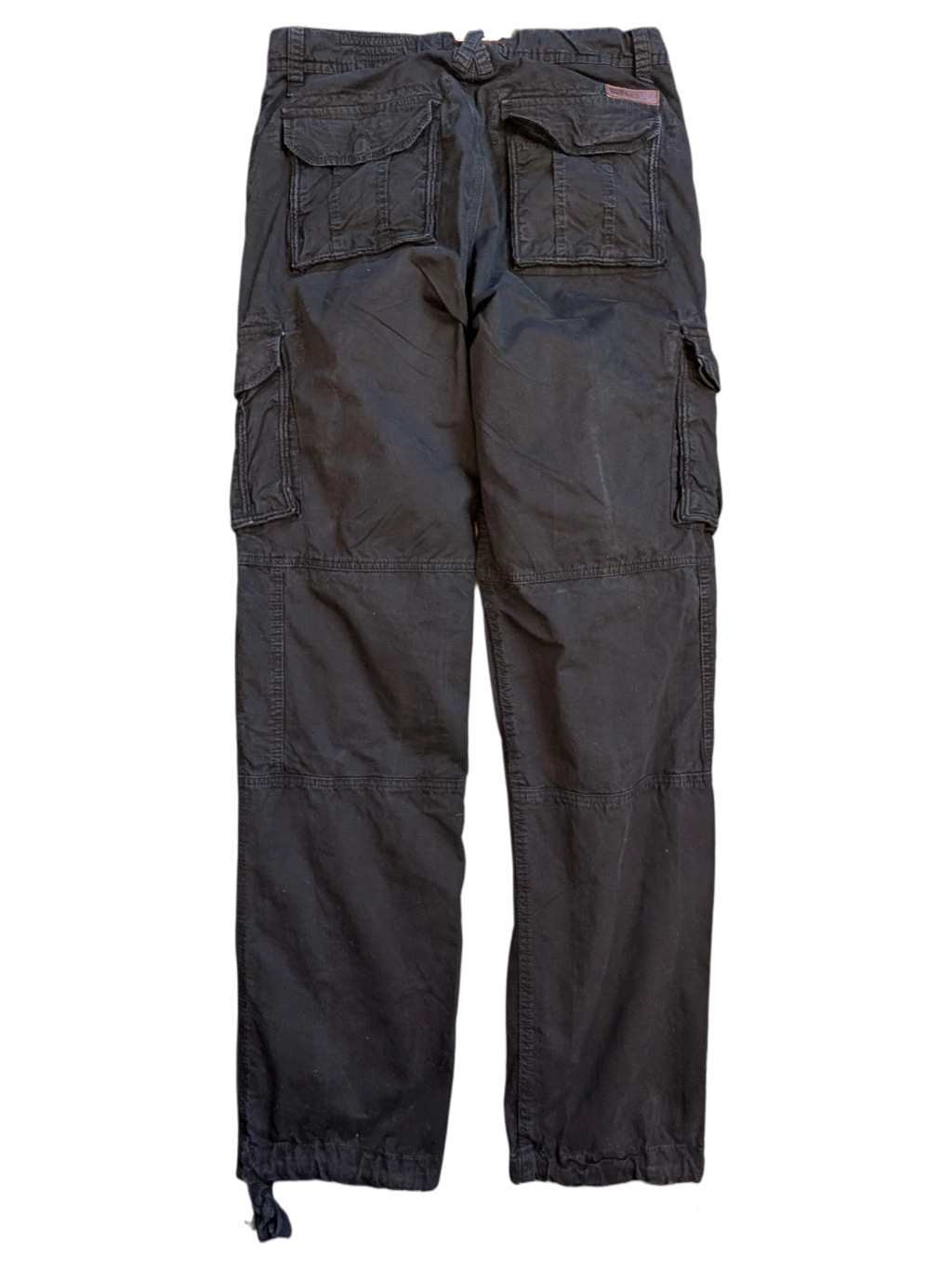 JAKE & IPI GN Geographical Norway S black cargo pants with multiple pockets and drawstring ankles.