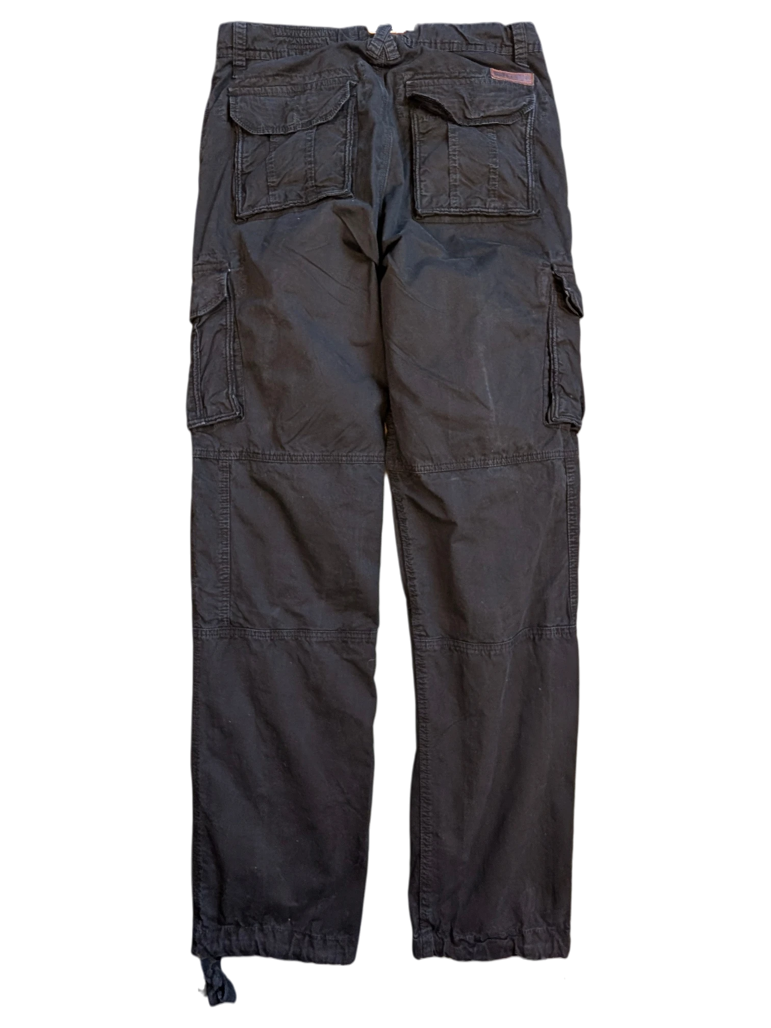 JAKE & IPI GN Geographical Norway S black cargo pants with multiple pockets and drawstring ankles.