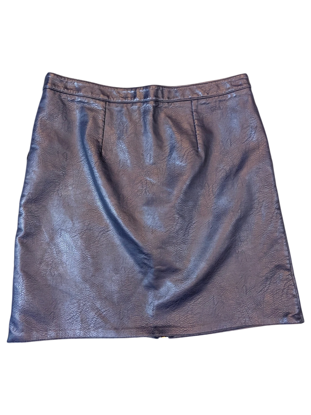 NAF NAF black faux leather mini skirt with a textured finish, available at JAKE & IPI.
