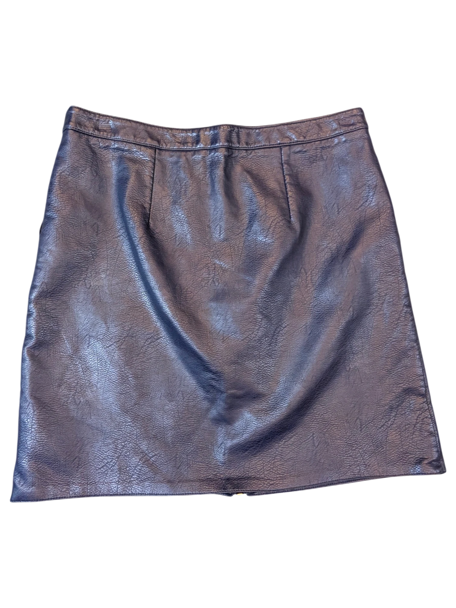 NAF NAF black faux leather mini skirt with a textured finish, available at JAKE & IPI.