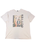 JAKE & IPI off-white cotton t-shirt featuring a vintage-style graphic of a child with a bunny mascot and glitter text