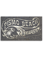 JAKE & IPI Pismo Beach hoodie in charcoal grey with a vintage-style distressed white graphic of a wave