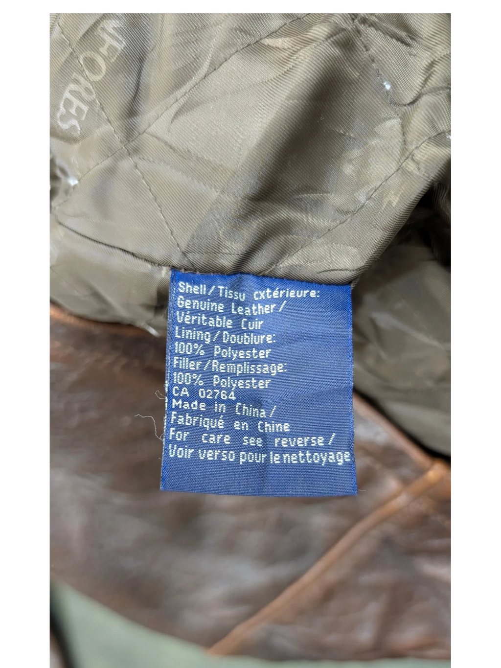 JAKE & IPI Rainforest genuine leather jacket in brown with polyester lining and filler.