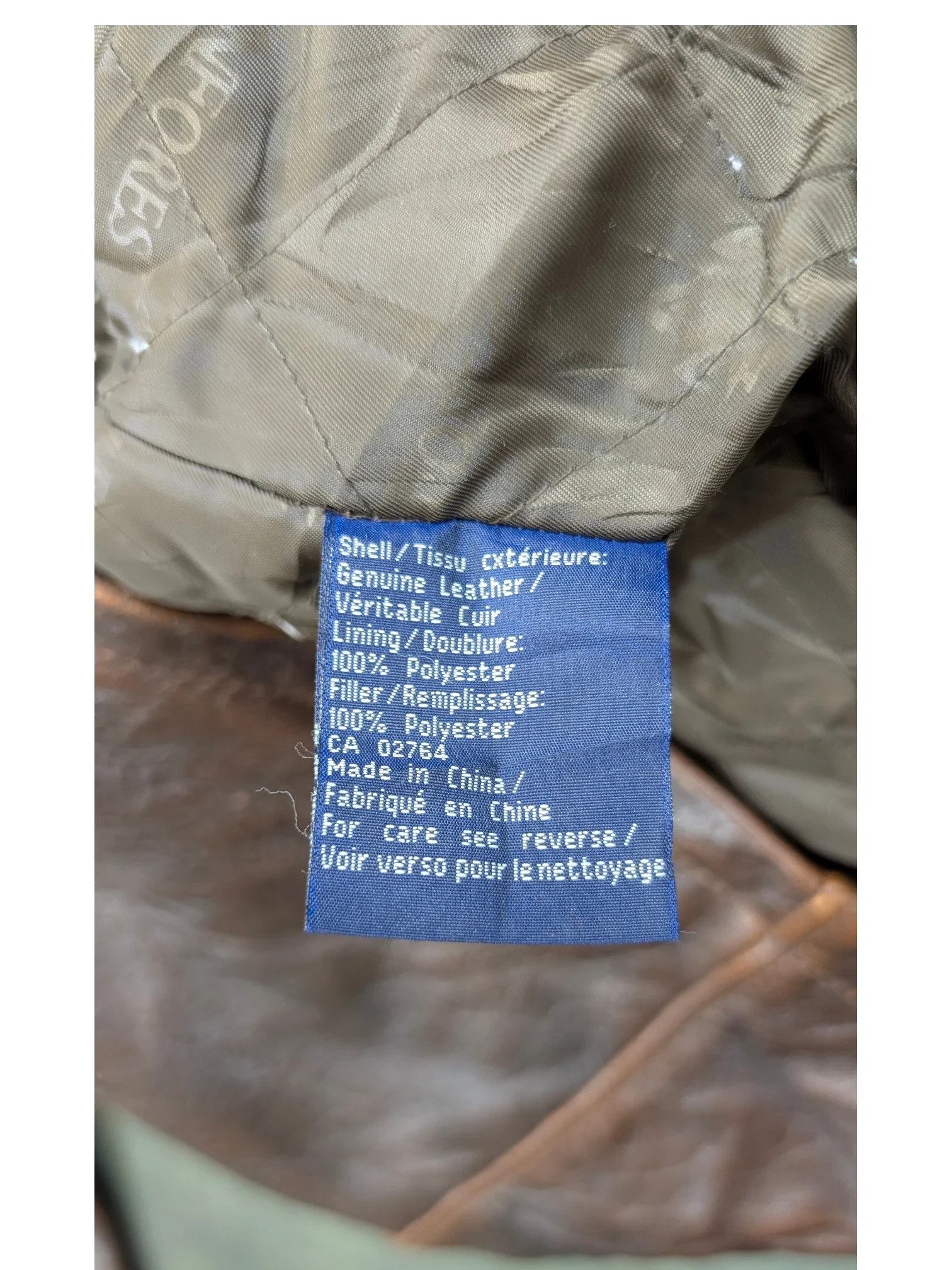 JAKE & IPI Rainforest genuine leather jacket in brown with polyester lining and filler.
