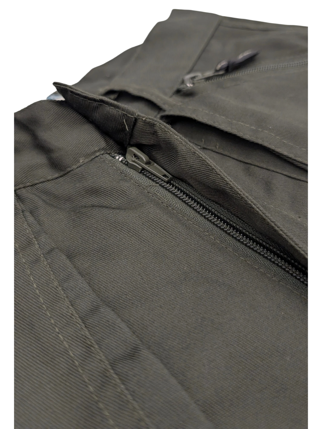 JAKE & IPI Ranger's Sport Cargo Pants in olive green, featuring zippered pockets and durable fabric.
