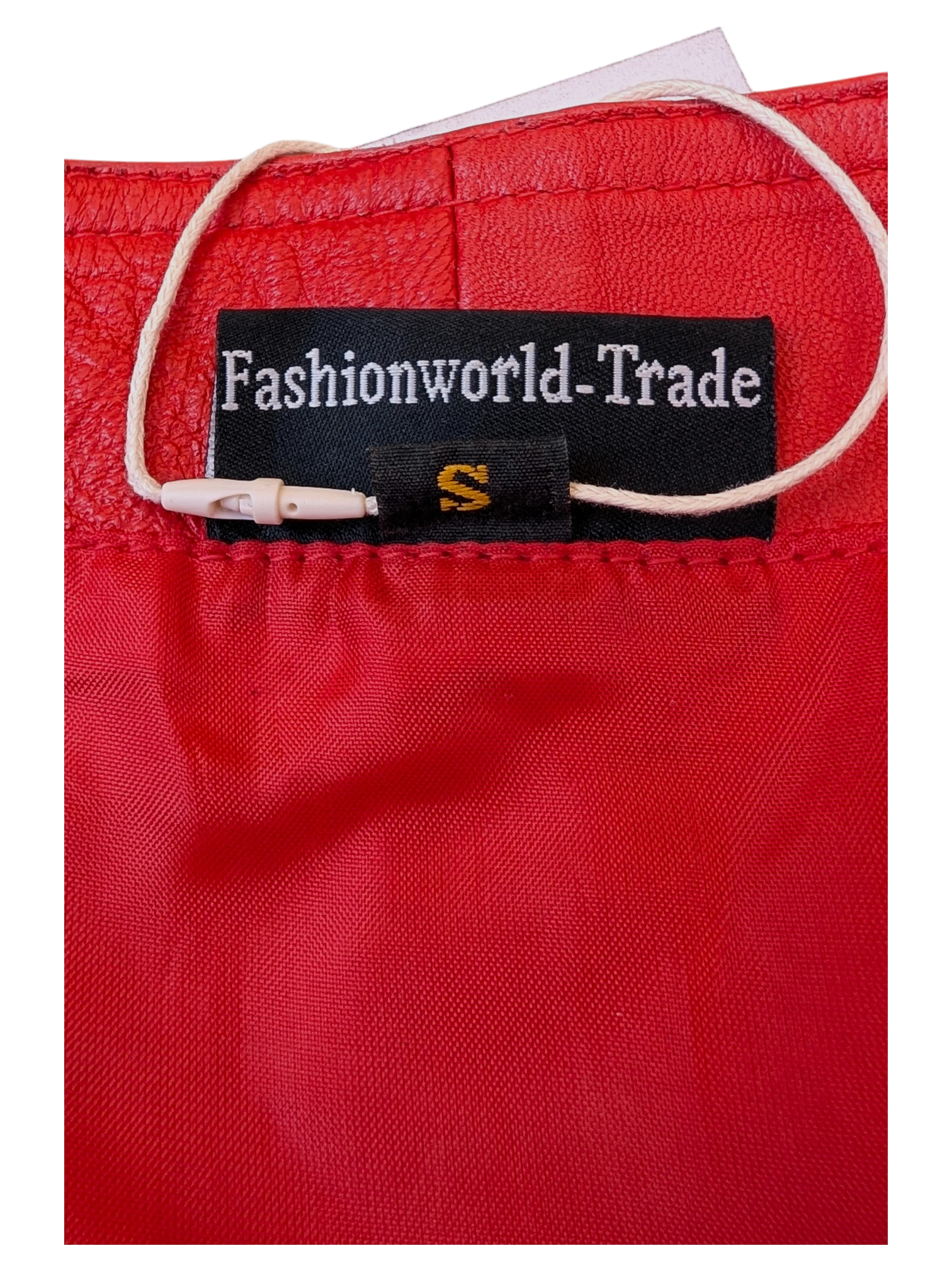 JAKE & IPI red leather skirt by Fashionworld-Trade with size small tag and interior lining