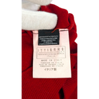 JAKE & IPI Vintage Versace Jeans Couture red wool turtleneck sweater with tonal Medusa logo. Made in Italy, Size S.