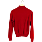 JAKE & IPI red wool turtleneck sweater with raglan sleeves and tonal Medusa logo detail. Vintage Y2K knit.