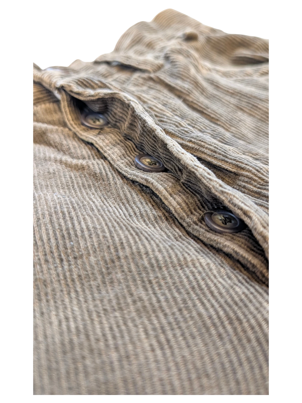 JAKE & IPI RIFLE corduroy cargo pants in a neutral brown with button closure.