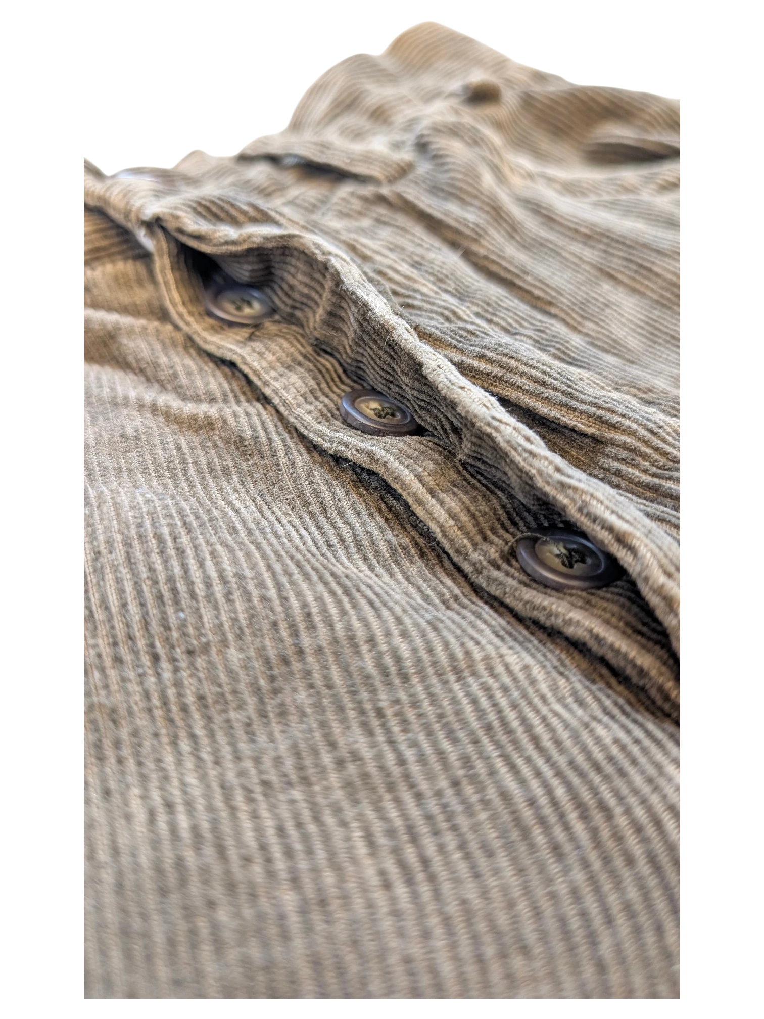 JAKE & IPI RIFLE corduroy cargo pants in a neutral brown with button closure.