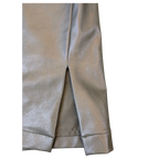 JAKE & IPI Staccato faux leather midi skirt in grey with a side slit detail and textured finish.