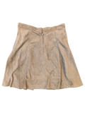 JAKE & IPI Apart Fashion suede mini skirt in a neutral taupe color with a back zipper and button closure.