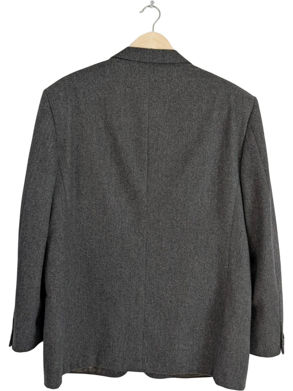JAKE & IPI Vintage Valentino Uomo grey wool blazer, made in Italy. Classic tailored fit with notched lapel.