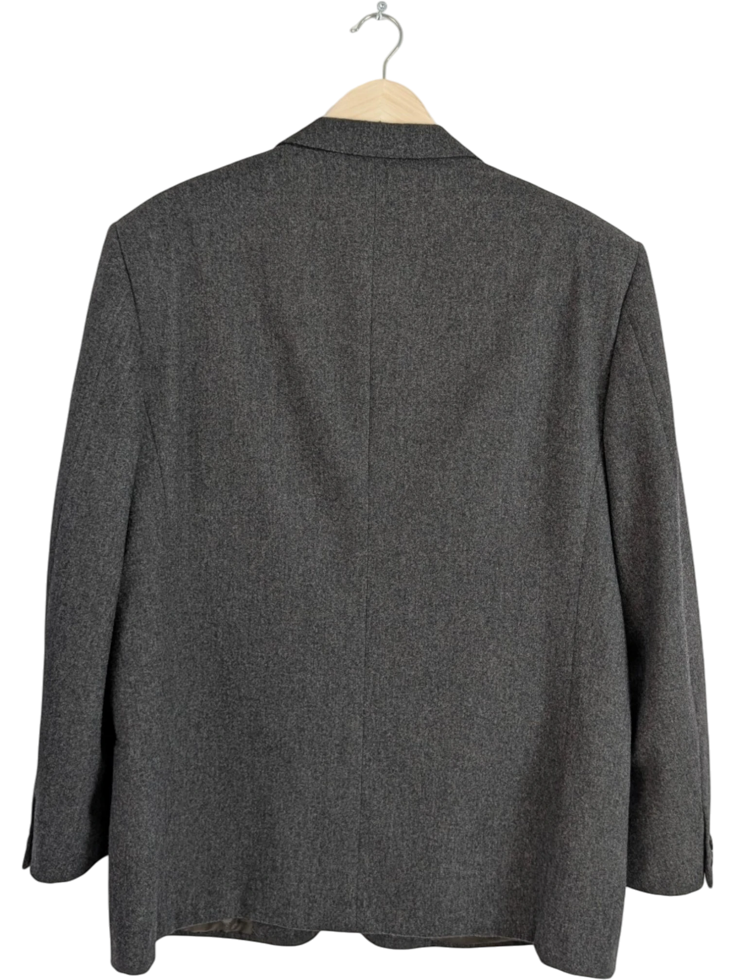 JAKE & IPI Vintage Valentino Uomo grey wool blazer, made in Italy. Classic tailored fit with notched lapel.