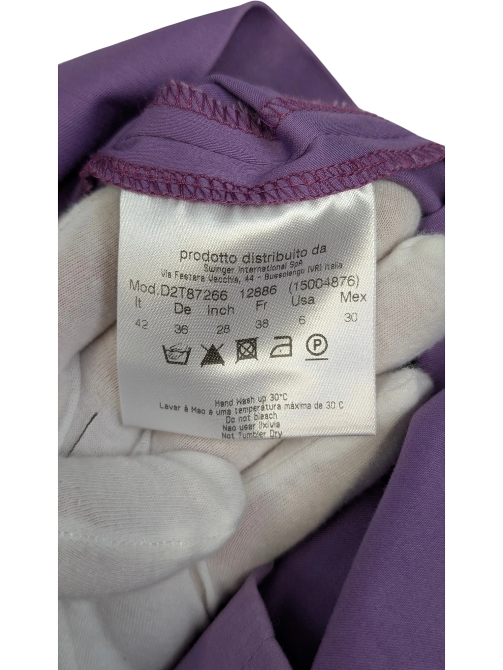 JAKE & IPI Versus Versace purple cotton blend fitted dress with zip straps, IT 42